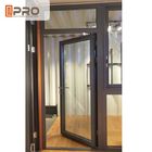 أبواب مفصلية من الألومنيوم بتصميم مخصص لمباني البناء الفولاذ المقاوم للصدأ باب زجاجي مفصل باب أسود