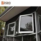 نوافذ زجاجية مزدوجة مقاومة للأتربة / نوافذ من الألومنيوم قابلة للطي مزدوجة لأبواب الفناء ثنائية الطي من الألومنيوم