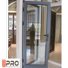 أبواب مفصلية من الألومنيوم بتصميم مخصص لمباني البناء الفولاذ المقاوم للصدأ باب زجاجي مفصل باب أسود