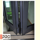 الألومنيوم مؤطرة مزدوجة المزجج عالية الجودة الألومنيوم الزجاج نافذة Bifold قابلة للطي نافذة عمودية قابلة للطي انزلاق