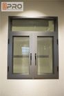 نافذة بابية من الألومنيوم مفتوحة للخارج / للداخل مع باب جانبي للنافذة الجانبية من الفولاذ المقاوم للصدأ شبكة أمان مستديرة