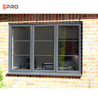 نافذة بابية من الألومنيوم المقاوم للرياح UPVC PVC ثلاثية زجاجية منخفضة - E مظلة زجاجية مزدوجة معلقة