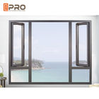 كفاءة في استخدام الطاقة مخصصة من الألومنيوم النوافذ ذات النوافذ الزجاجية المزدوجة التي تفتح إلى الداخل مع نافذة أسمنت