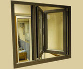 دائم الخشب الحبوب الألومنيوم النوافذ ثنائية الطي مع نايلون يطير الشاشة تخصيص حجم نافذة شرفة قابلة للطي أستراليا أضعاف