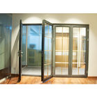 مقاوم للماء Bifold الألومنيوم أبواب قابلة للطي البيئية تصميم دائم مخصص باب قابل للطي ثنائية أضعاف دش الباب