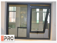 نافذة المظلة المصنوعة من الألومنيوم باللون الأسود مع سلسلة ملفاف ومفاتيح نافذة المظلة الزجاجية للحمام