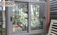 نافذة انزلاق أفقية من الألومنيوم عازلة للصوت والحرارة سهلة التركيب نافذة زجاجية منزلقة للمكتب