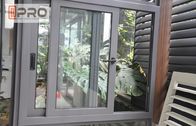 نافذة انزلاق أفقية من الألومنيوم عازلة للصوت والحرارة سهلة التركيب نافذة زجاجية منزلقة للمكتب
