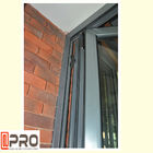 النظام التجاري زجاج مقسى من الألومنيوم بنوافذ ثنائية الطي لغرفة المعيشة منخفضة الباب ثنائي الطي أبواب خارجية قابلة للطي