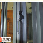 نوافذ ألمنيوم قابلة للطي مقاومة للشيخوخة ، نوافذ خارجية أفقية قابلة للطي تنخفض الباب ثنائي الطي والأبواب الخارجية القابلة للطي