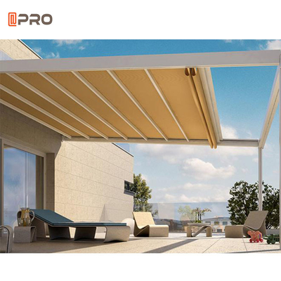 مطعم عريشة سقف قابلة للطي PVC مع مظلة قابلة للسحب